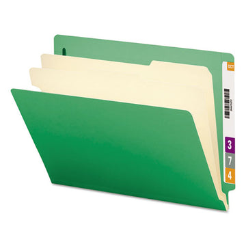 Smead® Colored End Tab Classification Folders W- Dividers, 2 Dividers, Letter Size, Green, 10-box freeshipping - TVN Wholesale